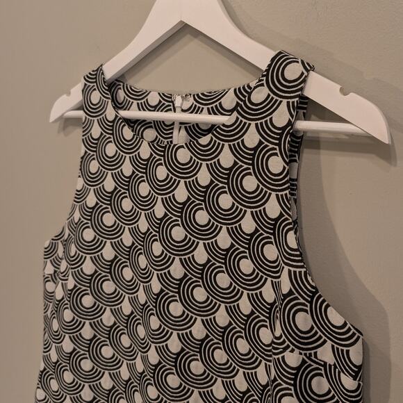 Alice + Olivia Mini Dress Geo Mod Retro Print Chic Classic - Size MMedium - Picture 3 of 8